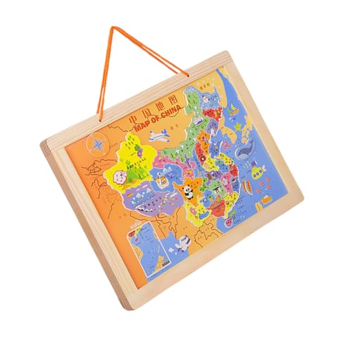 Toyvian 1 Satz Kartenrätsel Kognitionsspielzeug Für Kinder Geburtstagsparty- Kinder Passendes Spielzeug Weltkarte Karte Von China Holzkarten-puzzlespielzeug Kinder Rätsel Hölzern von Toyvian