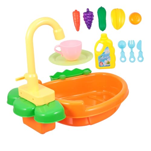 Toyvian 1 Satz Kinderwaschbecken Blase Lernspielzeug für Kleinkinder Schwimmbad kinderküche Kitchen Toys Simulation Küchengeschirr Kinderspielzeug Plastik Orange von Toyvian