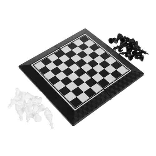 Toyvian 1 Satz Klappschachbrett Aus Gummischach Dame-spieltisch Tragbares Schach Kinderschach Schach Spielzeug Mini-Schachbrett Schachtisch Klappbares Schachbrett Bildungsspielzeug von Toyvian