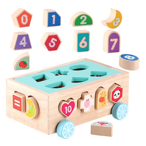 Toyvian 1 Satz Klassifizierung von Bausteinspielzeugen holzspielzeug Kleiner Weidenkorb schnitzen Sinnesspielzeug aus Holz kompaktes Kinderspielzeug Buche von Toyvian