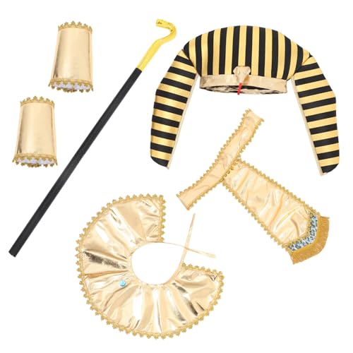 Toyvian 1 Satz -Kleidungszubehör Wunderschönes ägyptisches Pharaonen-Outfit Verkleidungskostüm für Party Halloween-Cosplay-Kostüm nachgeahmtes Auftrittsoutfit Abs Golden von Toyvian