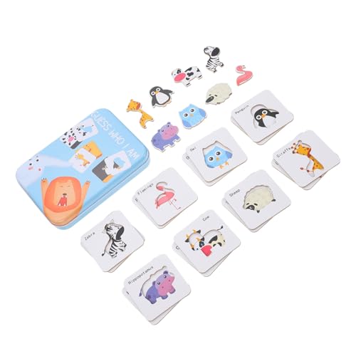 Toyvian 1 Satz Kognitives Matching-Puzzle Gedankenspiele vorschulisches Lernen Puzzle rätselbuch tierpuzzle funnytoys intellektuelles Spiel Puzzle-Spielbrett Holz von Toyvian