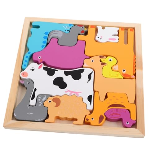 Toyvian 1 Satz Kreatives Dreidimensionales Puzzle Rätsel Kleinkindspielzeug Puzzle Für Kleinkinder Lernspielzeug Für Kleinkinder Nutztiere Für Kleinkinder Formen Puzzle Holz von Toyvian