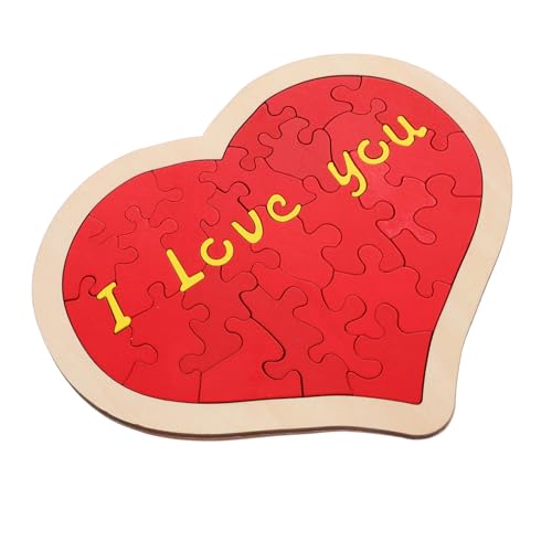 Toyvian 1 Satz Liebespuzzlespielzeug Herz-Puzzle Ich Liebe Dich, Puzzle Valentinstag Herz Vorschlag Requisiten Hochzeitsgeschenk Geschenkidee Verlobungsrätsel Valentinstag-Rätsel Holz rot von Toyvian