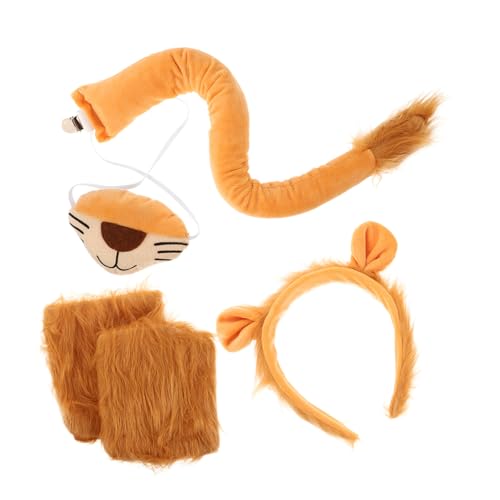 Toyvian 1 Satz Löwenparty Verkleiden Sich Wolf Löwendompteur Kostüm Damen Löwen- Und Damenaccessoires Stier Stofftier Löwenohren Stirnband Kostüm Löwenschwanz Light Brown von Toyvian