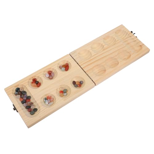 Toyvian 1 Satz Mancala-brettspiel Brettspiele Pracht-brettspiel Mancala-Spiel Mancala-faltbrett Mancala-Klassiker Mancala Games Stein Und Brett Mancala Schach Mancala-Steine Holz von Toyvian