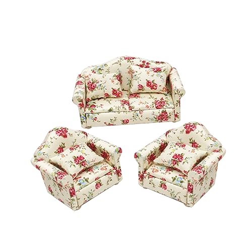 Toyvian 1 Satz Mini-Hausmöbel Puppenhausmöbel Minie- Miniatur- Puppenhauseinrichtung gestuftes Tablett mit Sonnenblume Puppenhaus Möbel Couch Mini-Sofa-Ornament Bambus von Toyvian