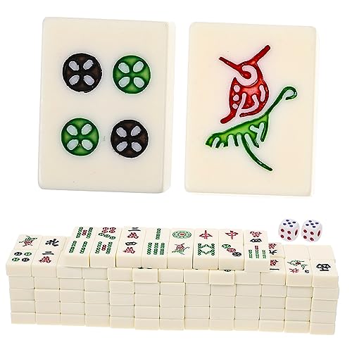 Toyvian 1 Satz Mini-Mahjong-Kit mahjongg traditionelle Spiele Mahjong-Set für Indoor-Spiele tragbares Mahjong Tischspiel-Set chinesisches Mahjong-Spiel Reise Tischspiel Mahjong Melamin von Toyvian