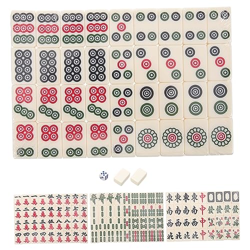 Toyvian 1 Satz Mini Mahjong Reise Mahjong 24mm Mahjong Tragbarer Schlafsaal Kleiner Mahjong (Set) Kleines Mahjong-Set Tragbares Mahjong-Set Mini-Mahjong-reiseset Haushalt Reisen Harz Poker von Toyvian