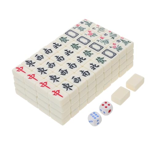 Toyvian 1 Satz Mini-Mahjong Zen-Spiel Mahjong-Tisch automatisch Euchre-Würfel Fliesen Mahjong brettspiel Mahjong Gesellschaftsspiel Reise-Mahjong- Mahjong-Kit Melamin von Toyvian