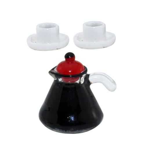 Toyvian 1 Satz Mini-kaffeekanne Miniaturen Espressotassen Kaffeemaschine Puppe Zubehör Porzellan Kaffeepadhalter Mini-Essen Wiederverwendbar Party Mini-Lebensmittel Becher Harz von Toyvian