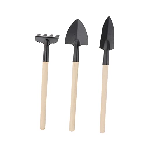 Toyvian 1 Satz Mini-werkzeugsatz Miniatur-bausatz Für Die Landwirtschaft Miniatur-Outdoor-Tools Werkzeuge Für Sukkulenten Mini-gartenhandwerkzeuge Miniatur-hausaccessoires Black Holz von Toyvian