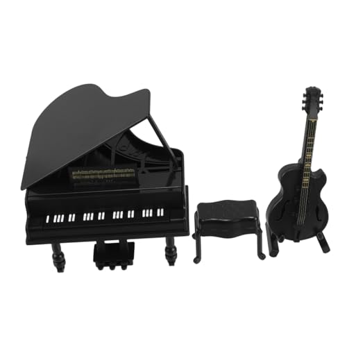 Toyvian 1 Satz Miniatur-Musikinstrument Mikrorahmen Flash-Puppe Kleines Klavier Klavier Miniatur-gitarrenspielzeug Miniatur-gitarrenfiguren Blaue Puppenschuhe Mikroklavier Plastik von Toyvian