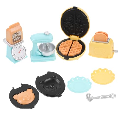 Toyvian Miniatur Küchenutensilien Set Für Puppenhaus Backwerkzeuge Mini Toaster Mini Quirl Modelle Puppenhaus Zubehör Für Kreative Spielwelten Ideal Für Waffel Und Back Szenarien von Toyvian