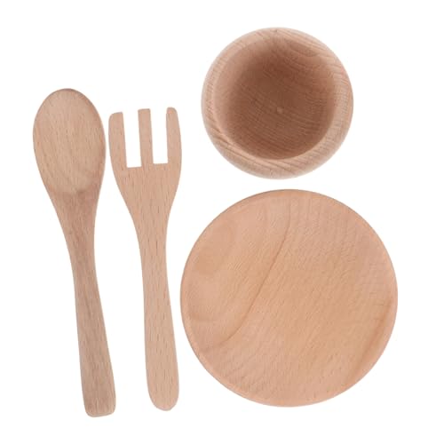 Toyvian 1 Satz Montessori Holzspielzeug Set Küchenspielzeug mit Realistischen Kochutensilien und Geschirr Lernspielzeug für Rollenspiele mit Holzgabel Holzlöffel und Tellern für Toyvian 1 Satz Montessori Holzspielzeug Set Küchenspielzeug mit Realistischen Kochutensilien und Geschirr Lernspielzeug für Rollenspiele mit Holzgabel Holzlöffel und Tellern für von Toyvian