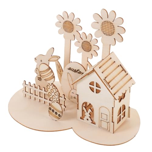 Toyvian 1 Satz Osterei-Dekoration Puzzlematte Hölzernes DIY-Puzzle Osterspielzeug Lernen Puzzle- Pädagogisches Puzzlespielzeug Für Kleinkinder 3D-montagepuzzle Holz Khaki von Toyvian