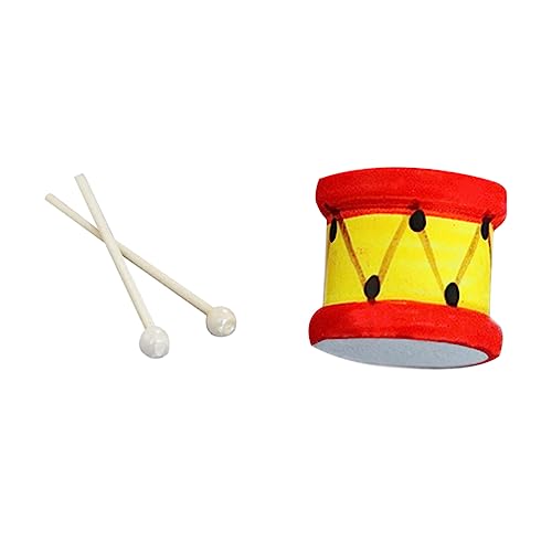 Toyvian 1 Satz Puppenhaus Drumsticks deko Dekorationen playmobilhaus Kreative Mini-Dekoration Puppenhaus Accessoires Miniaturtrommel Mini-Trommel- hölzern von Toyvian