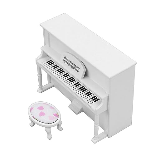 Toyvian 1 Satz Puppenhaus-Klavier hühner Piano geschebke Miniklavier Ornamente Miniatur-Klaviermodell Klavier Modell Kunstschmuck filigranes Klaviermodell Birke Weiß von Toyvian