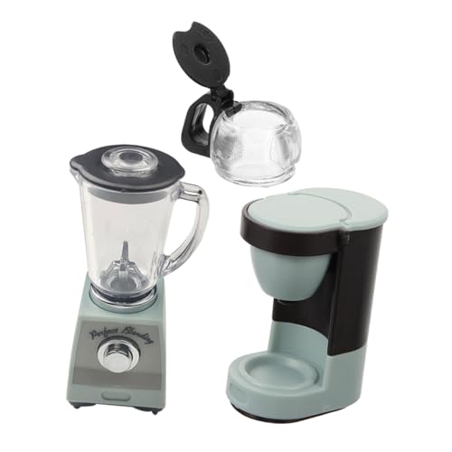 Toyvian 1 Satz Puppenhaus-Modell Mini-Kaffeemaschine Spielzeug Simulation Kaffeemaschine Miniatur-Zubehör Mini-Entsafter-Spielzeug Spielzeug Kaffeemaschine Miniatur-Puppenhaus Plastik Blue von Toyvian