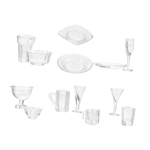 Toyvian 1 Satz Puppenhaus-Modell Mini-Zubehör für Puppen Mini-Teetasse Ding Miniatur puppenhaus Einrichtung Puppenhaus Zubehör winziges Mini-Wasserbecher Plastik Transparent von Toyvian