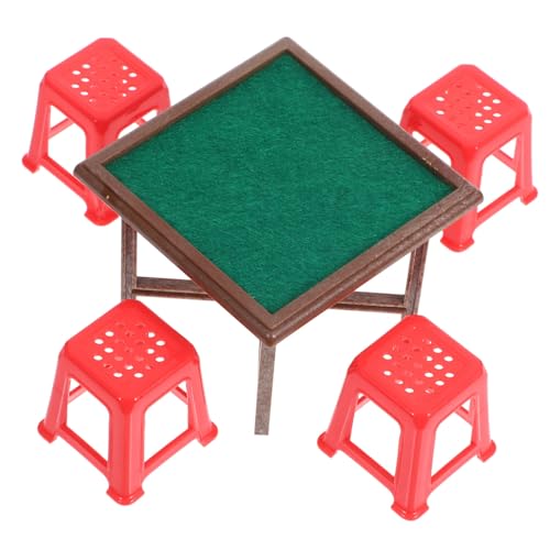 Toyvian 1 Satz Puppenhaus-Mahjong-Tisch Mikro-landschaftshocker Mahjong-Tisch Im Maßstab 1:12 Mini-Mahjong-stühle Mini-hausmöbel Puppenhaus-stühle-Tisch Puppenhauszubehör Mini-hauszubehör von Toyvian