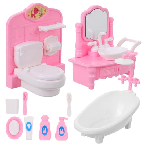 Toyvian 1 Satz Puppenhausmöbel Mini-Hausspielzeug für Kinder Miniatur-Waschbecken im Badezimmer Puppenhaus-Zubehör Puppenhaus-Deko Spielzeuge Kinderspielzeug Heimdekoration Badezimmermöbel von Toyvian