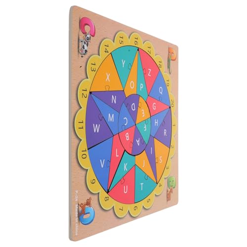 Toyvian 1 Satz Puzzle Englisches Alphabet Kinderspielzeug Kindererziehung Lernspielzeug Für Kleinkinder Englisches Rätsel Kleine Rätsel Für Buchstabenrätsel Holz von Toyvian