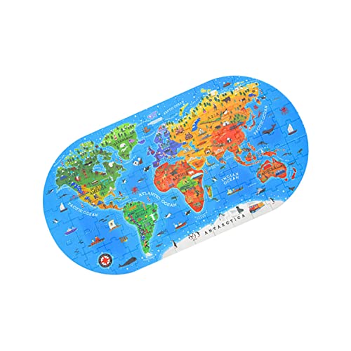 Toyvian 1 Satz Puzzle World map laubsägen für Toys jucarii pentru copii geografie Toys for + Weltkartenrätsel rätseln Lernspielzeug Kinderspielzeug Papier Blue von Toyvian