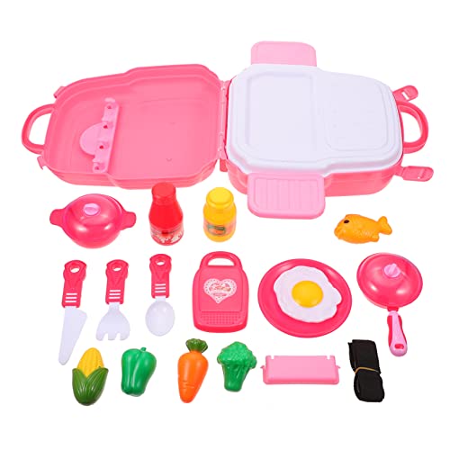 Toyvian Pädagogisches Jungen und Mädchen Küche Spielzeug Set Pretend Play Küche Spielzeug Glatte Kunststoff Tragbare Tasche von Toyvian