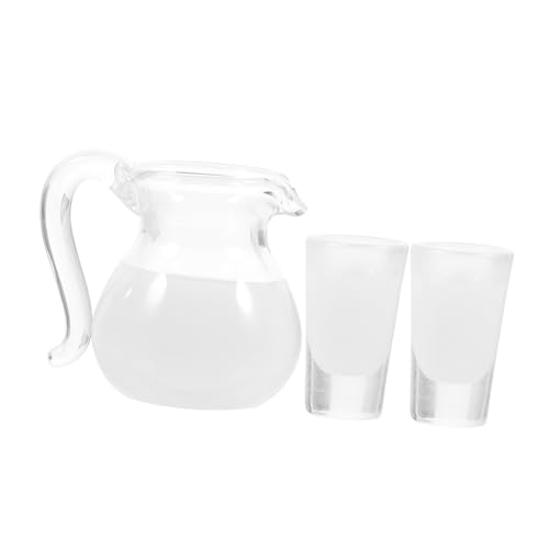 Toyvian 1 Satz Saftmilchglaskrug Mini-milchbecher Miniatur-Food-Modell Mini-wasserbecher Mini-hausschmuck Puppenhausdekoration Puppenhausminiaturen Miniaturbecher Mini-getränke Harz Weiß von Toyvian