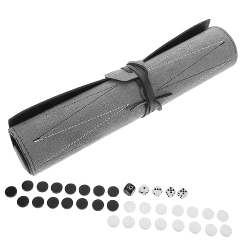 Toyvian 1 Satz Schachbrett Backgammon-Set PU Leder Schach Faltbares Schach Schachmatte Tragbar Unterhaltungs Spiele Schachspielzeug für Schach Versorgung Spielzubehör Melamin Black von Toyvian