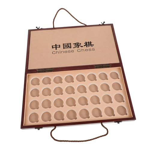 Toyvian 1 Satz Schachkasten Schachspielzeug Aus Holz Schachbrett Chinesische Dame Chinesisches Schach-Set Schachmatte Kinderspielzeug Aus Holz Reiseschach Reisespiel Light Brown Hölzern von Toyvian