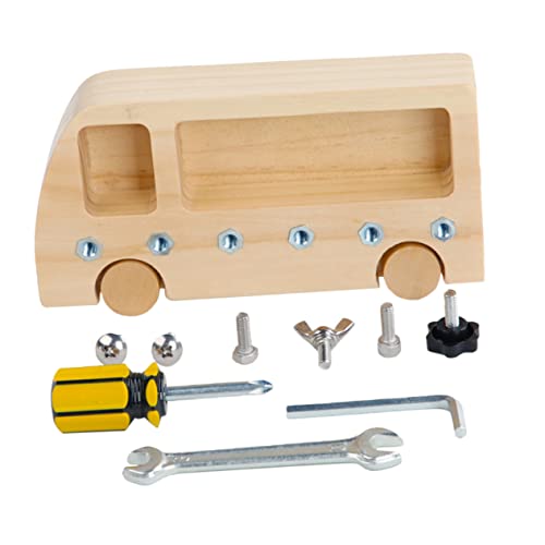 Toyvian 1 Satz Schraube Spielzeug Werkzeugbank Spielen Kinderwerkbank Bausatz Zum Rollenspiel Kinderauto-werkbank Bauwerkzeug-spielset Holz Baby Puzzle Werkzeughocker von Toyvian