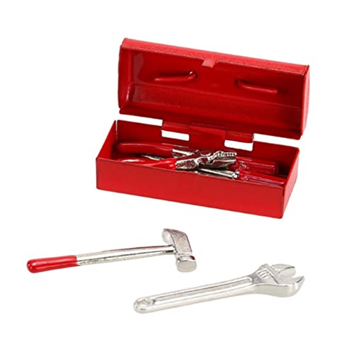 Toyvian 1 Satz Simulations-Toolbox Verschleißfeste Miniaturwerkzeuge Miniatursachen Legiertes Miniaturmaterial Verschleißfestes Kinderspielzeug Kinderaccessoire Rot Legierung von Toyvian