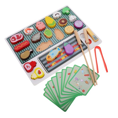 Toyvian Holz-Grill-Set Koch-spielset Spielzeug Für Kinder Spielhaus Lebensmittel Rollensimulation Interaktives Spielzeug von Toyvian