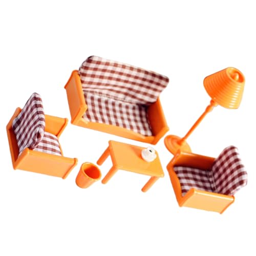 Toyvian 1 Satz Simulationsmöbel Kinderspielzeug Mini-haustisch Mini-möbelszenen-Accessoire Sofaspielzeug Mini-Tisch Miniatur Couch Ornament Kleines Möbelmodell Mini-hausschmuck Brown Stoff von Toyvian