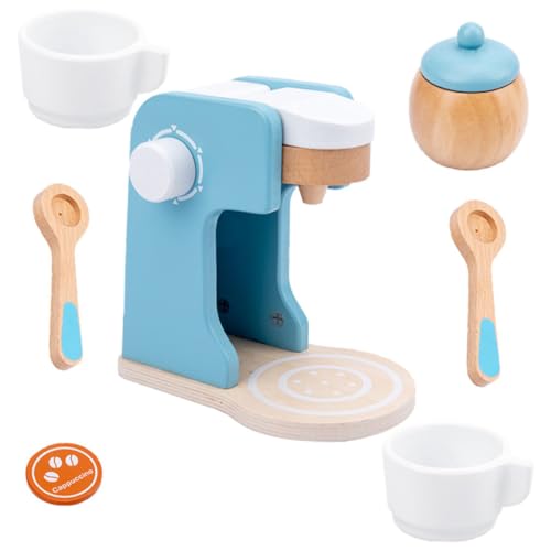 Toyvian 1 Satz Simulierter Toaster -kaffeemaschine, Für Simulation Mini-kaffeemaschine Kaffeemaschine Kinderaccessoire Sky-Blue Hölzern von Toyvian