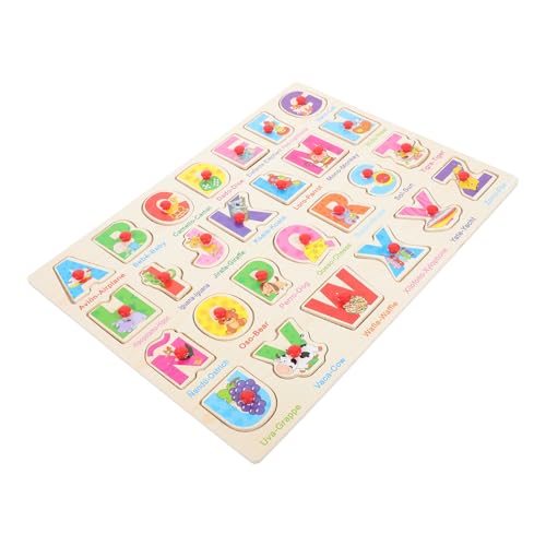 Toyvian 1 Satz Spanisches Puzzle kinderpuzzle holzspielzeug Puzzles Spanische Sprache Farbenfrohes Holzpuzzle für Holzpuzzle Lernen Puzzle- von Toyvian