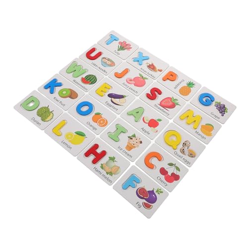 Toyvian 1 Satz Spielzeugbildkarten Mini- Vitrinenspielzeug Buchstaben Lernen buchstabenspiele Lernspielzeug Buchstabenerkennungsrätsel ABC-Holzpuzzle hölzern von Toyvian