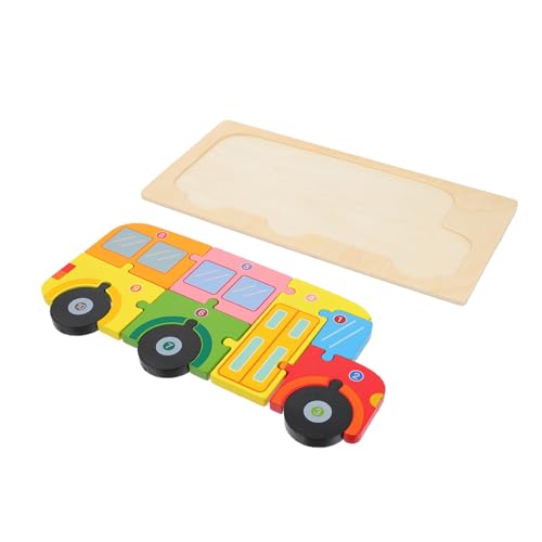 Toyvian 1 Satz Stereo-Block-Puzzle Rätsel Scheune Kleinkinder 3D-Puzzle Farbe Cartoon-Puzzle Holz von Toyvian