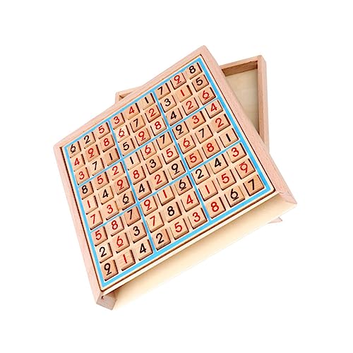 Toyvian 1 Satz Sudoku aus Holz Schachbrett aus Holz Sudoku-Spiel Schach Kinderspielzeug Spielset aus Holz Sudoku-Rechenspielzeug Mathe-Sudoku-Spielzeug hölzern Brettspiel Schüler von Toyvian