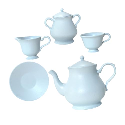 Toyvian 1 Satz Tee Set Teezubehör Mini-Dinge Mini-kaffeetasse Mini-hausteetasse Küche Spielset Miniatur- Küche Rollenspiel Rollenspielzubehör Mini-Tasse Legierung Sky-Blue von Toyvian