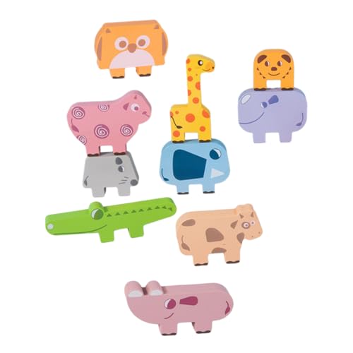 Toyvian 1 Satz Tiere-Jackpot holzspielzeug lernspielzeug babyspielsachen Feinmotorikspielzeug für Kinderspielzeug Rätsel Cartoon- tierische Bausteine hölzern von Toyvian