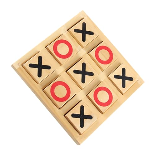 Toyvian 1 Satz -Toe Schachbrettspiel klassisches Brettspiel xo Schachbrett Lernspielzeug Pädagogisches Spielzeug interaktives Schachspielzeug Brettspiel Schach Spielzeug Holz Khaki von Toyvian