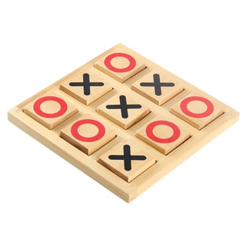 Toyvian Holz Würfelspiel Tac Spiel Brettspiel Holz 1 Satz -Toe Brettspiel Familienspiel Kinderzimmer Logikspiel Puzzlespiel Ketten-dreieck-Spiel Planke Interaktives Für Partygeschenke Holz Khaki von Toyvian