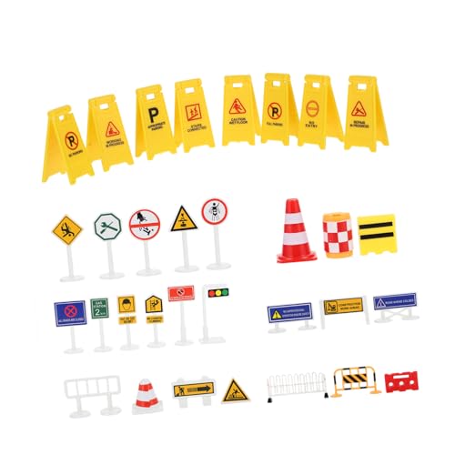 Toyvian 1 Satz Verkehrsbarrikadenschild Spielzeugkorb Spiele verkehrsschilder verkehrszeichen kinderspielzeug Simulation Verkehrszeichen Straßenschild Abs von Toyvian