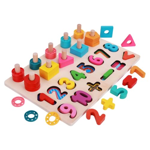 Toyvian 1 Satz Vorschulspielzeug Puzzlekleber Puzzlematte Geometrisches Erkenntnisspielzeug Vorschulrätsel Farbkognitionsspielzeug Farben - lernspielzeug Holzspielzeug Hölzern Colorful von Toyvian