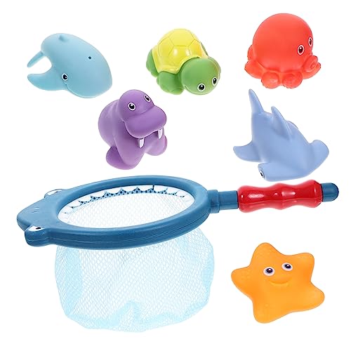 Toyvian 1 Satz Wasserfischernetz interaktives wasserspielzeug Aqua Tierisches Badespielzeug Toys -Fischernetz-Duschspielzeug Angelspielzeug Plastik von Toyvian