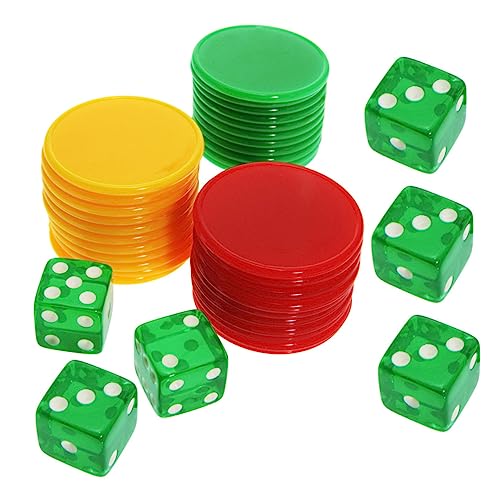 Toyvian 1 Satz Würfel Chip Set Farbe Zählchip Leere Spielchips Tragbare Würfelspiel Requisite Leere Chips Karte Leere Würfel Lernzähler Chip Tragbare Pokerchips Partyzubehör von Toyvian