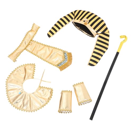 Toyvian 1 Satz -kleidungszubehör Ägyptisches -kostüm Für Partys Party-Performance-kostüm -Outfit-Set Nachgeahmtes Aufführungskostüm -kostümset Golden Stoff von Toyvian